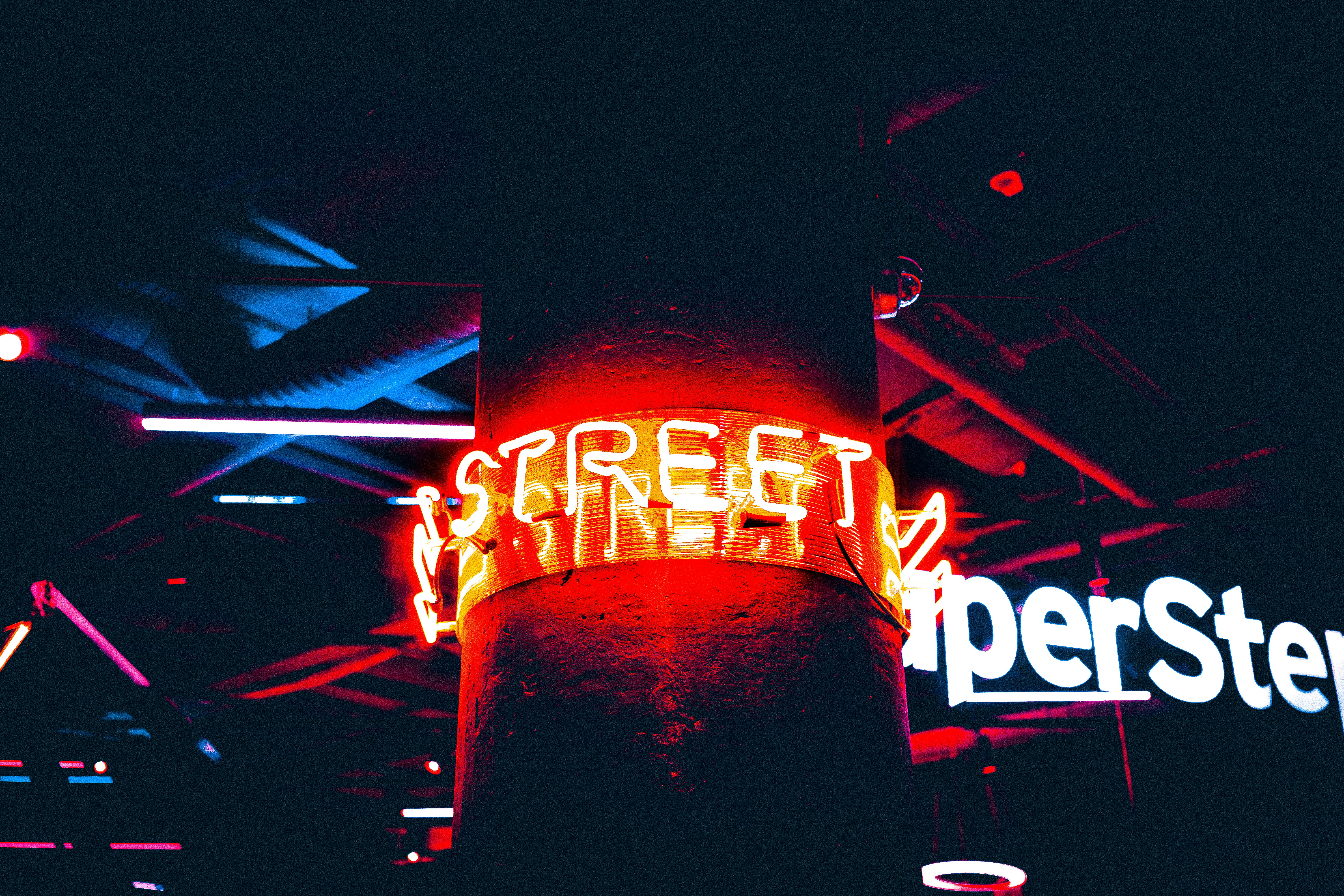 lighted Street neon sign